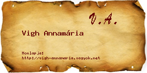 Vigh Annamária névjegykártya